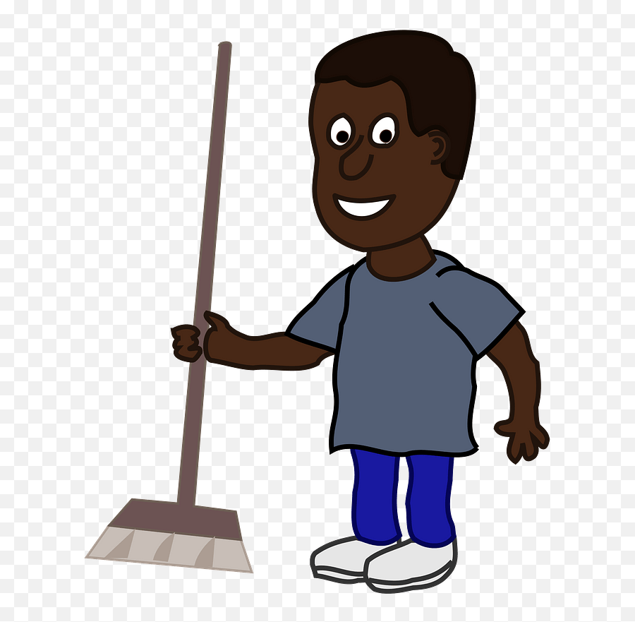 Man With A Broom Clipart Free Download Transparent Png - Boy With Broom Cartoon Png,Broomstick Png
