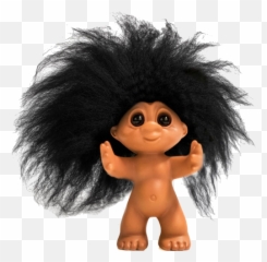 Skin Black Hair Goodluck Troll 9cm - Illums Bolighus Troll Png,Troll Png