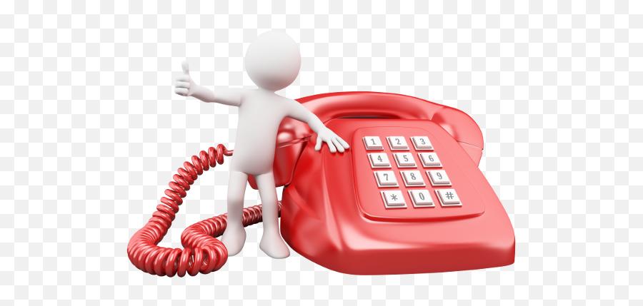 Red Telephone Png Library - Red Phone In Png Telephone White 3d Man,Telephone Png