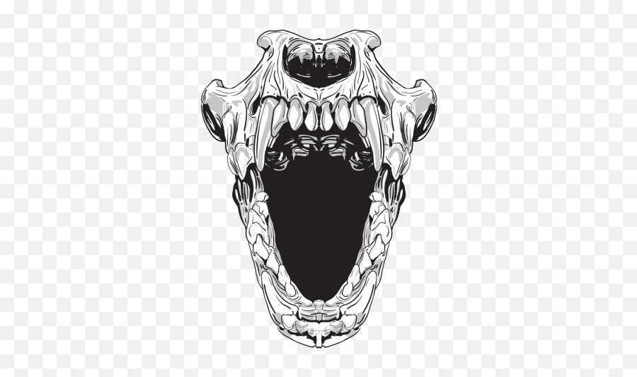 Printed Vinyl Terror Skull Open Mouth Stickers Factory - Tattoo Knee Open Mouth Png,Open Mouth Png
