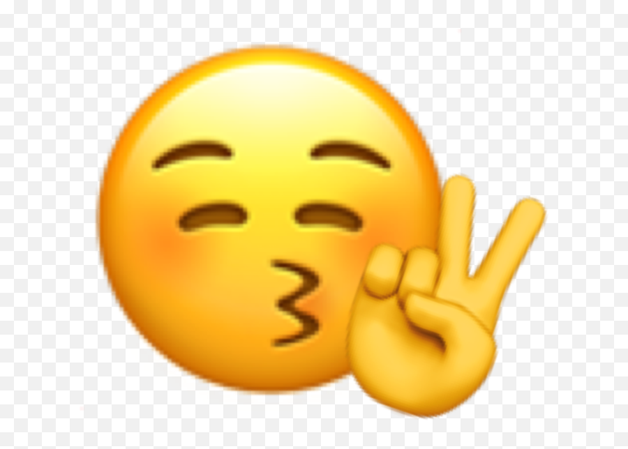 Emoji Kiss Peace Sticker - Happy Png,Peace Sign Emoji Png