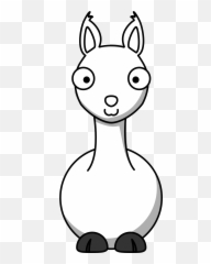 Free Cartoon Llama Transparent Image - Black And White Llama Llama Clipart Png,Llama Transparent