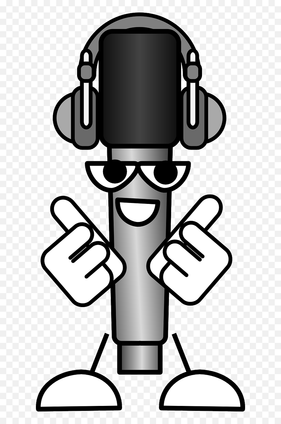 Mike The Mic With Headphones Clipart I2clipart - Royalty Funny Cartoon Microphone Png,Headphones Clipart Transparent