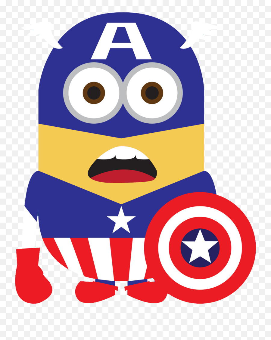 Minions Clipart Captain America Picture 1660425 - Minion Captain America Png,Capitan America Logo