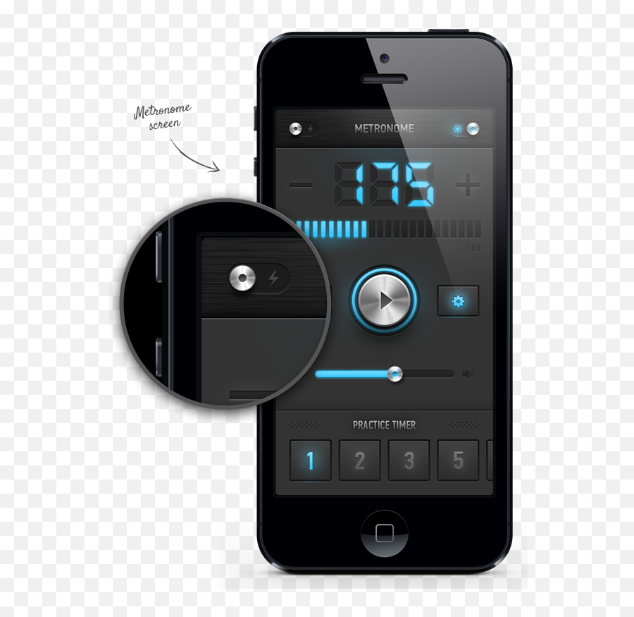 Metronome App Redesign Ipad Iphone - Metro Timer App Png,Metronome Icon