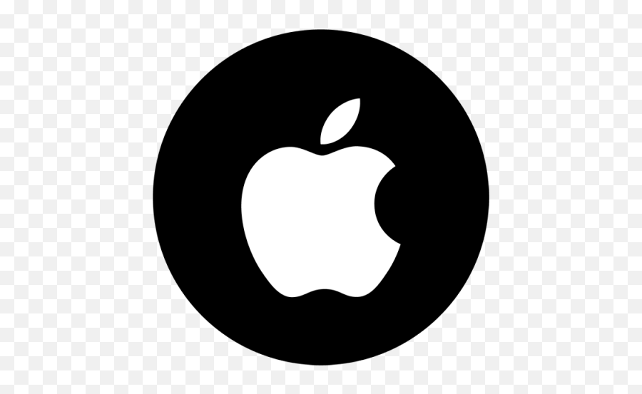 Apple Black U0026 White Icon Social Media Png - Redmi Round Apple Music Icon Png,Iphone White Icon
