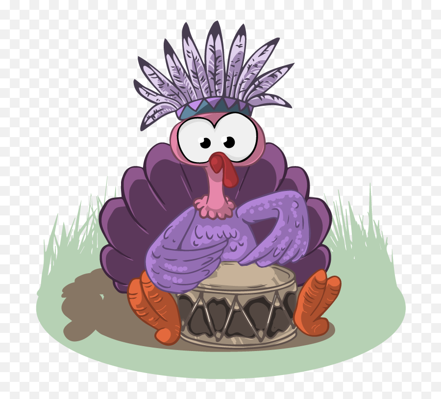 Download Turkey Clipart Purple - Turkey Drum Png Image With Transparent Cartoon Turkey Background,Turkey Clipart Transparent Background