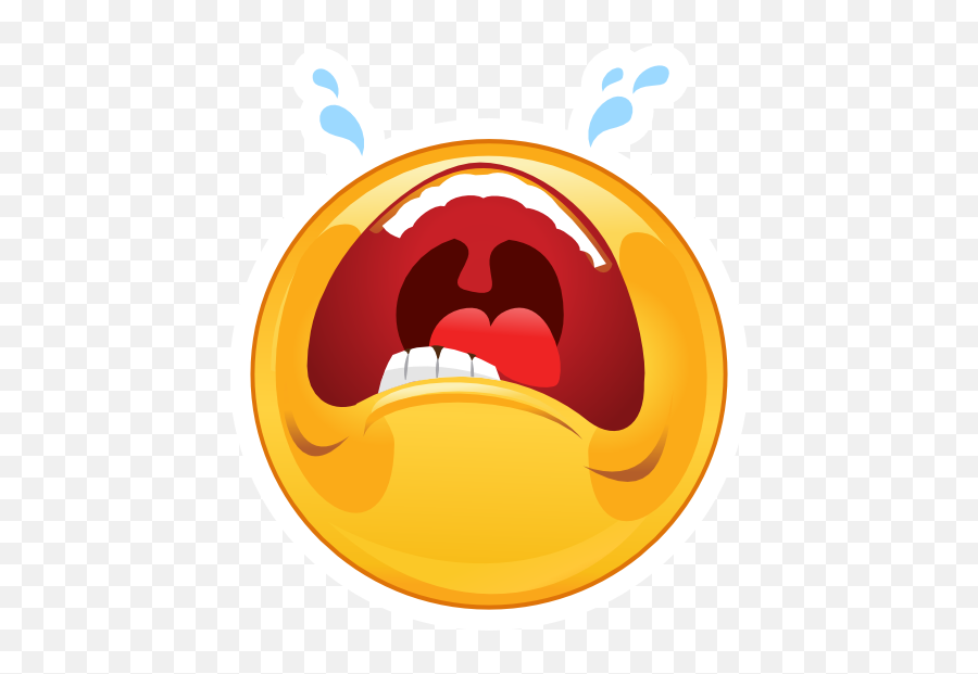 Crazy Crying Emoji Sticker - Crying Emoji Sticker Png,Crying Emoji Png