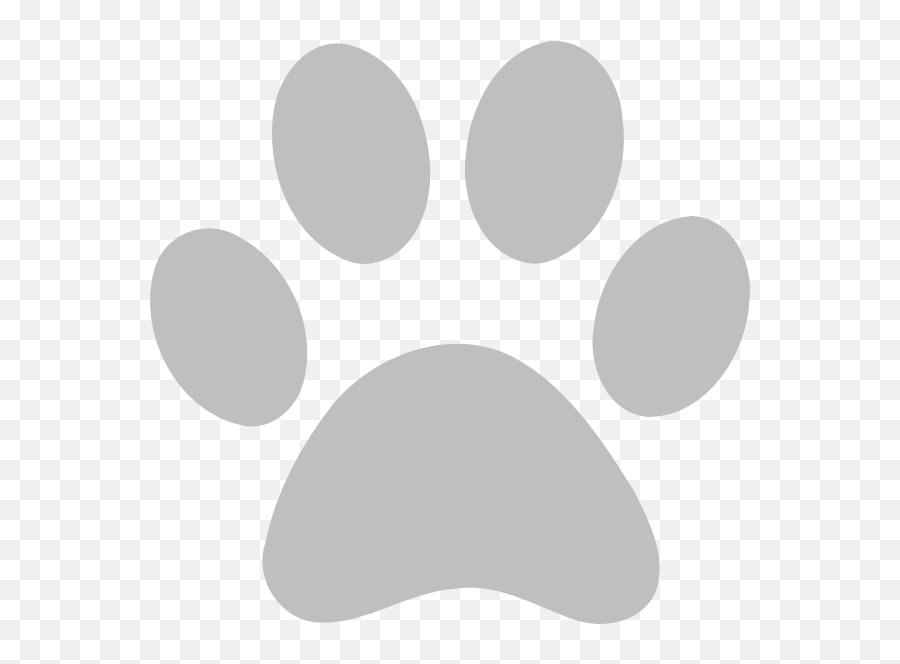 Paw Print Outline - Grey Paw Print Clip Art Png,Paw Print Png