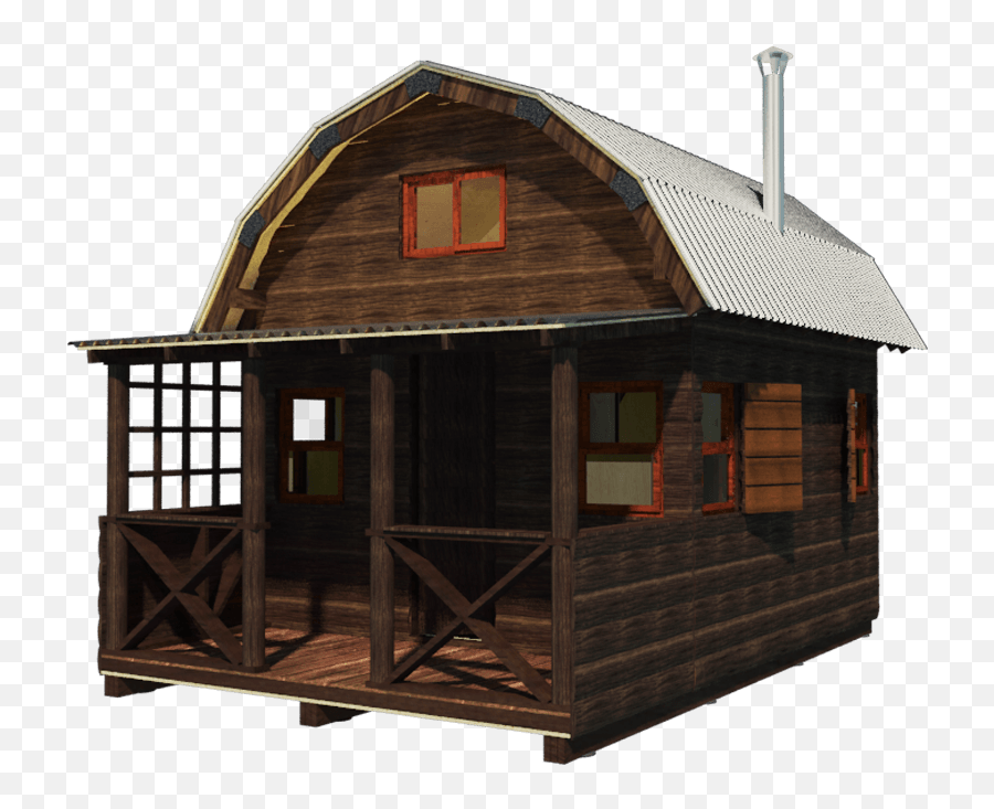 Download Free Png Loft Log Cabin House Plan Cottage - Cottage Png Transparent,Hut Png