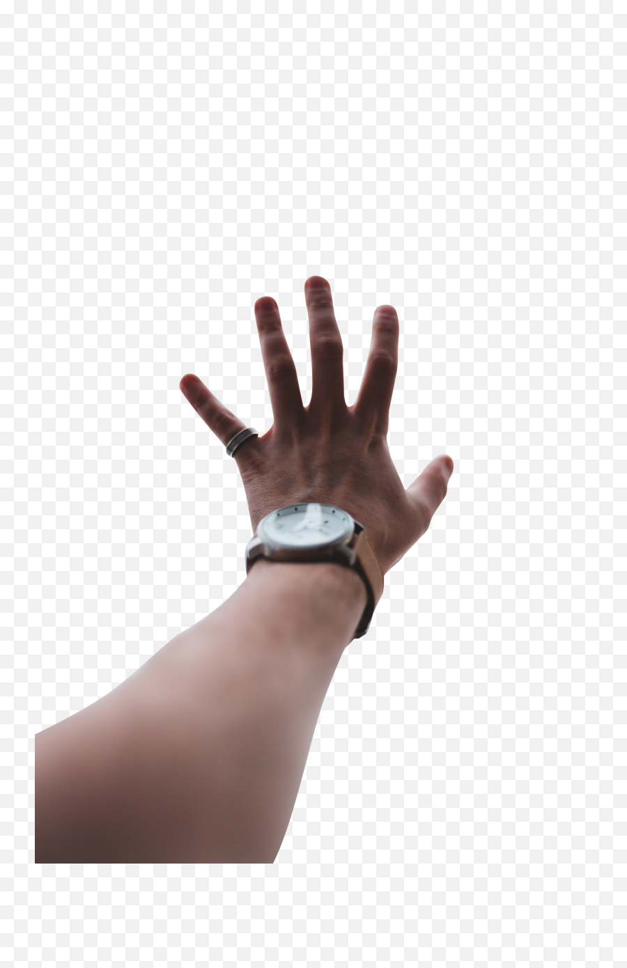 Hand Wearing Silver Watch Transparent Background Png - Free Hand,Watch Hand Png