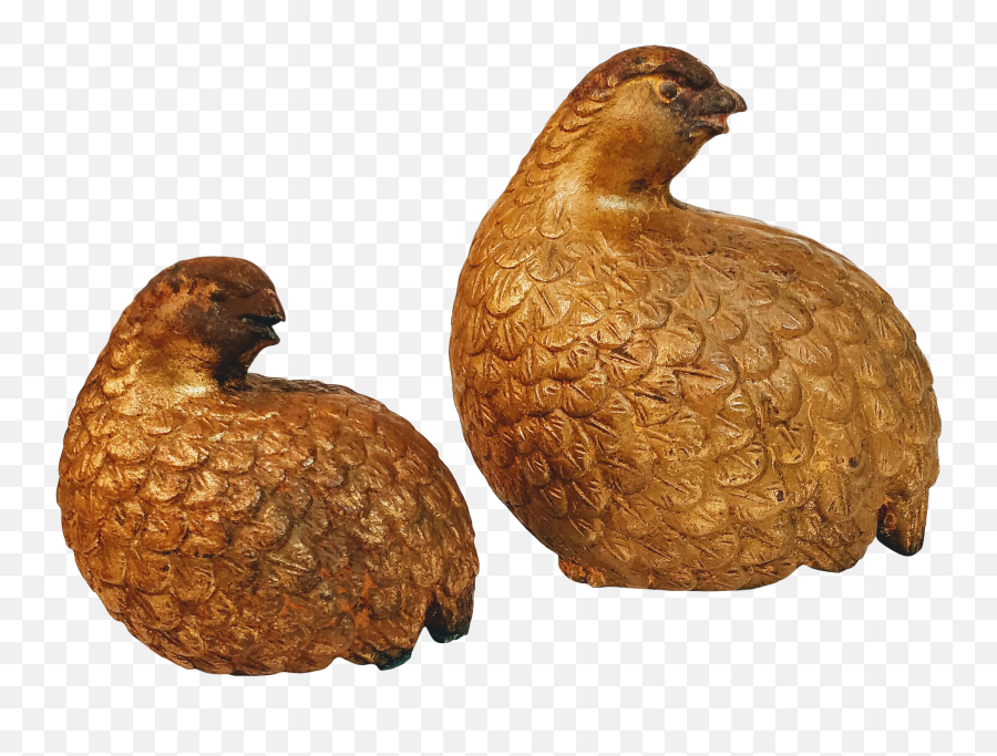 Vintage Mid Century Quail Bird Figurines - A Pair Chicken Png,Quail Png