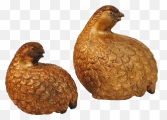Vintage Mid Century Quail Bird Figurines - A Pair Chicken Png,Quail Png