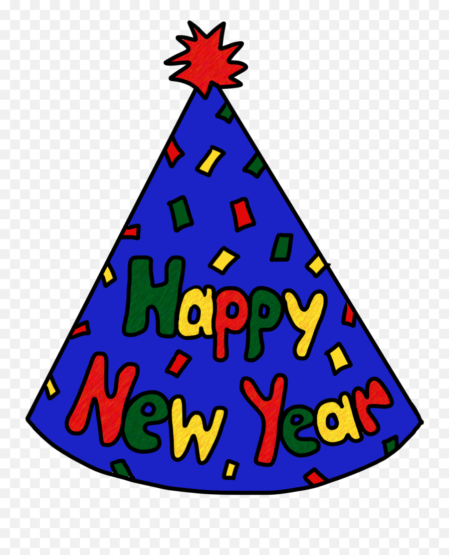 Happy New Year Clipart 3 - Wikiclipart New Years Party Hat Clipart Png,Happy New Year Transparent Background