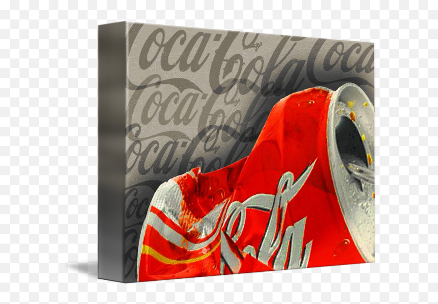 Cocacola Can Crush Silver Sepia Logo Background By Tony Rubino - Coca Cola Png,Coca Cola Logo Transparent Background