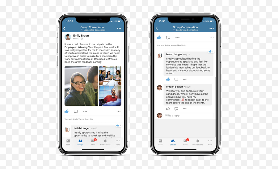 New Conversation Experience For Yammer Mobile - Microsoft Yammer Mobile App Template Png,Conversation Png