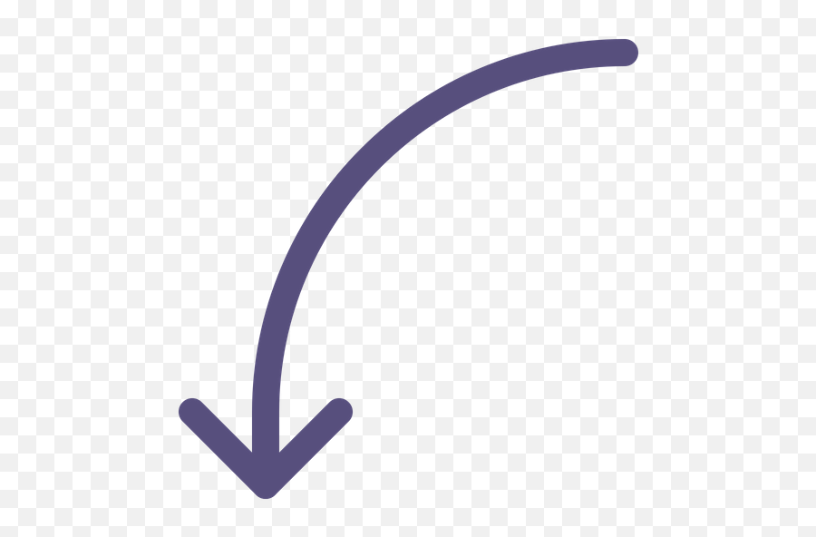 Down Curved Arrow Icon Of Line Style - Clip Art Png,Curved Arrow Png
