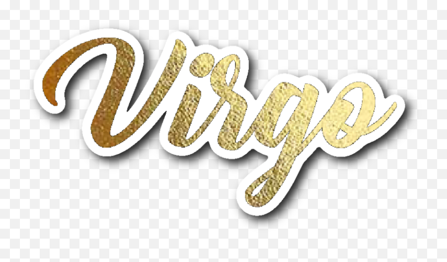 Download Hd Virgo Gold Lettering Vinyl Sticker - Zodiac Transparent Stickers Virgo Png,Virgo Png