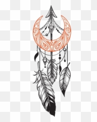 Dreamcatcher Moon Feathers Sticker By Savannah Hyde - Dream Catcher Vinyl Decal png