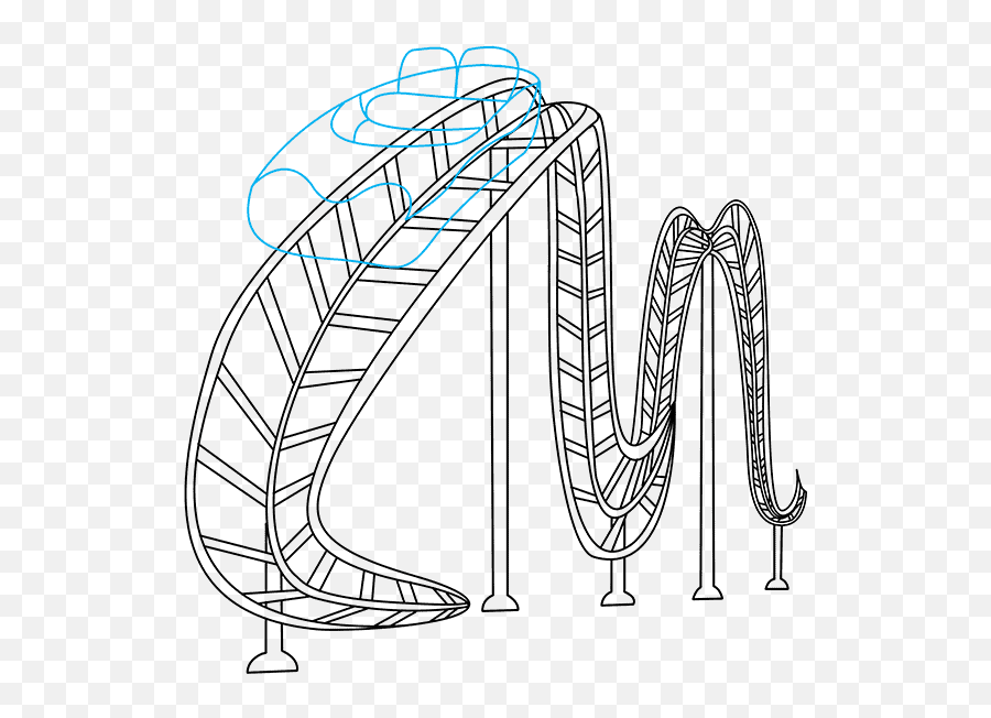 How To Draw A Roller Coaster - Really Easy Drawing Tutorial Draw A Roller Coaster Png,Roller Coaster Transparent