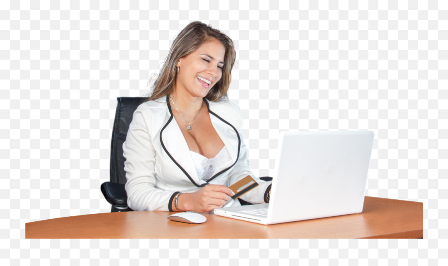 Office People Business Woman - Person At Computer Cartoon Png,Office People Png