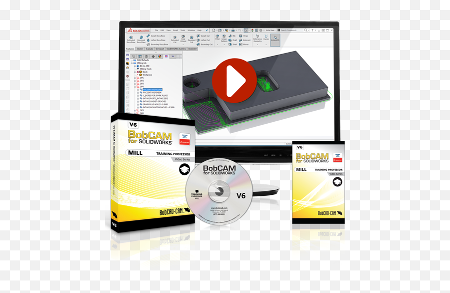 Bobcam For Solidworks V6 Mill Training Videos Bobcad - Cam Optical Storage Png,Solidworks Logo