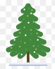 Christmas Tree Decorated Flat Icon 32 - Transparent PNG Vertical
