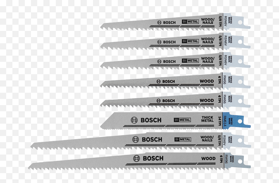 Reciprocating Saw Blade Set - Bosch Reciprocating Saw Blades Png,Saw Blade Png