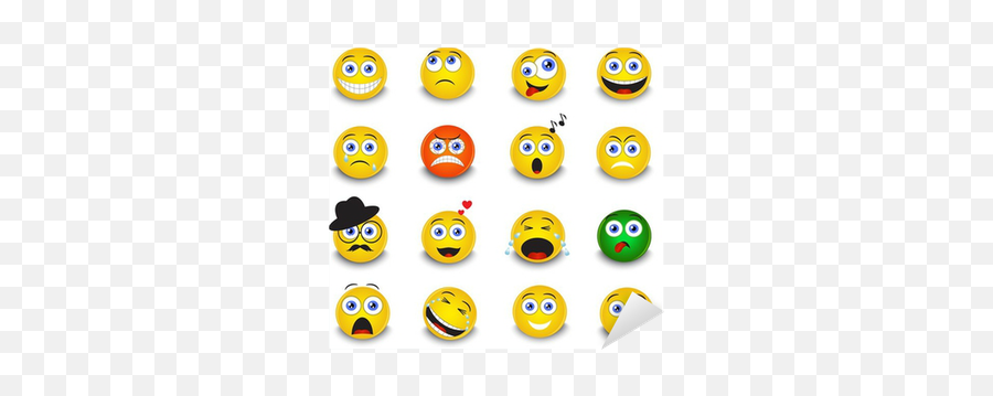 Sticker Set Of Round Yellow Emoticons - Emotional Check In For Kids Png,Drooling Icon