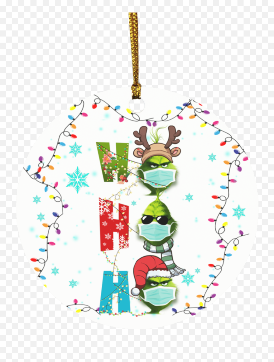 Grinch Stole Christmas Ho Funny Santa Naughty Flat Circle Ornament Keepsake - Christmas Ornament Grinch Ho Ho Ho Png,Grinch Icon