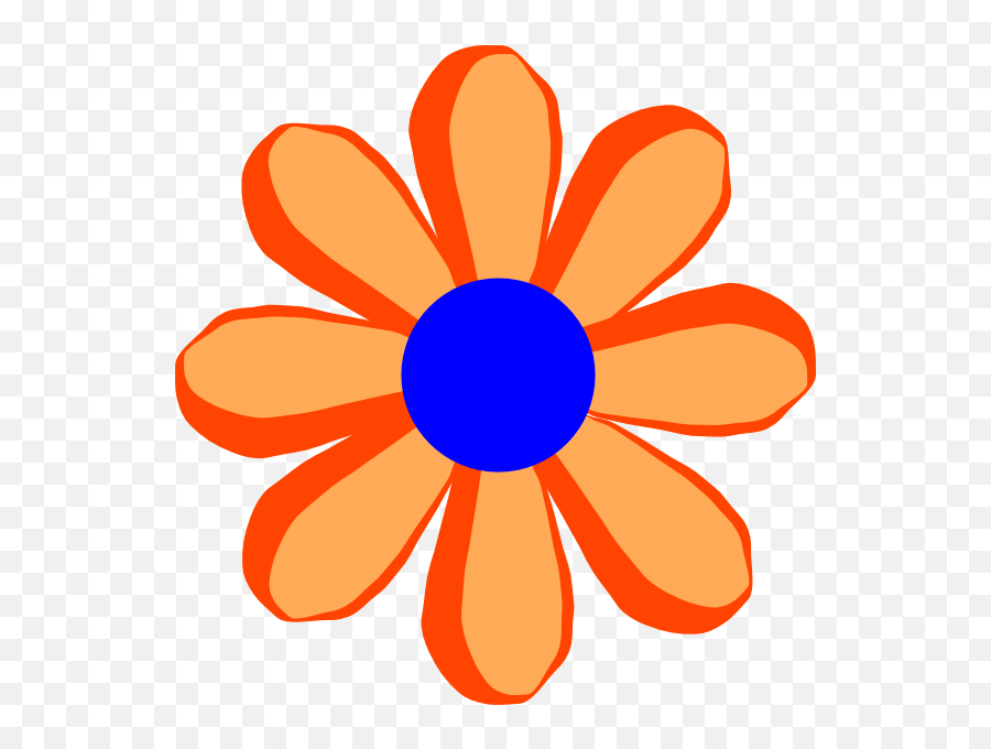 Download Hd Orange Flower Clipart Tiny - Orange Flower Cartoon Drawing Png,Orange Flowers Png