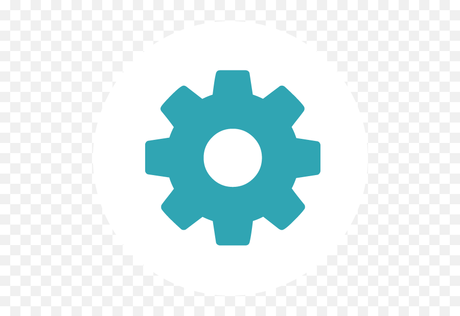 Cog Icon In Circle For Homepage Preparis - Engrenagem Icon Png,Cogs Icon