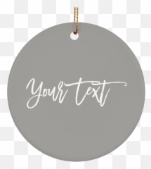 Personalized Fancy Font White Ceramic Circle Ornament - Calligraphy png