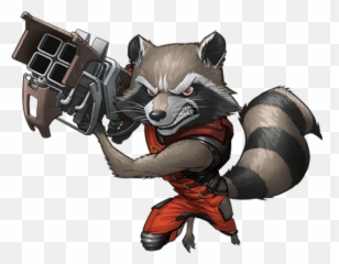 Rocket Raccoon Transparent Png Image - Cartoon Drawing Of Rocket Gotg,Raccoon Png