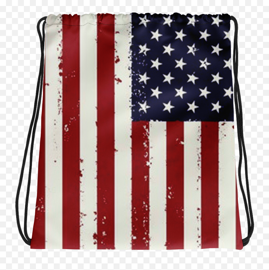 Distressed American Flag Drawstring Bag Png