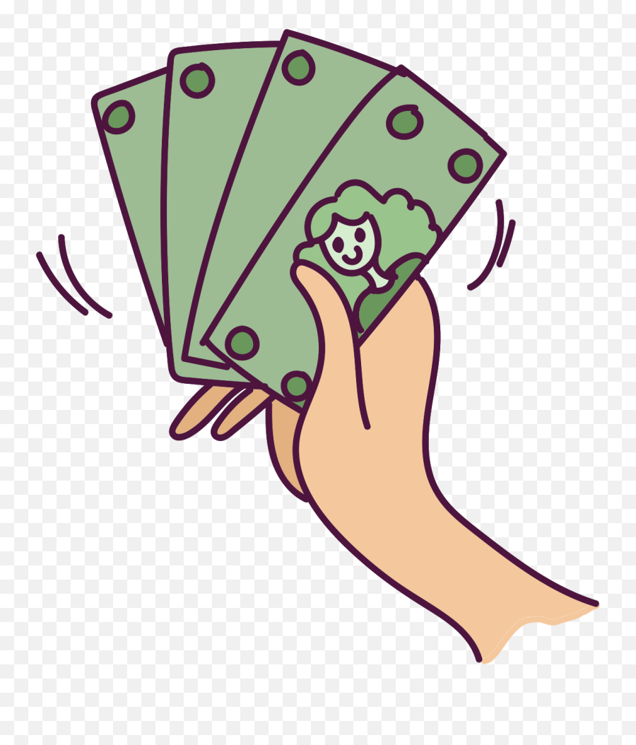 Hand - Holdingmoney Stray Curls Hand Holding Money Cartoon Png,Hand With Money  Png - free transparent png images 