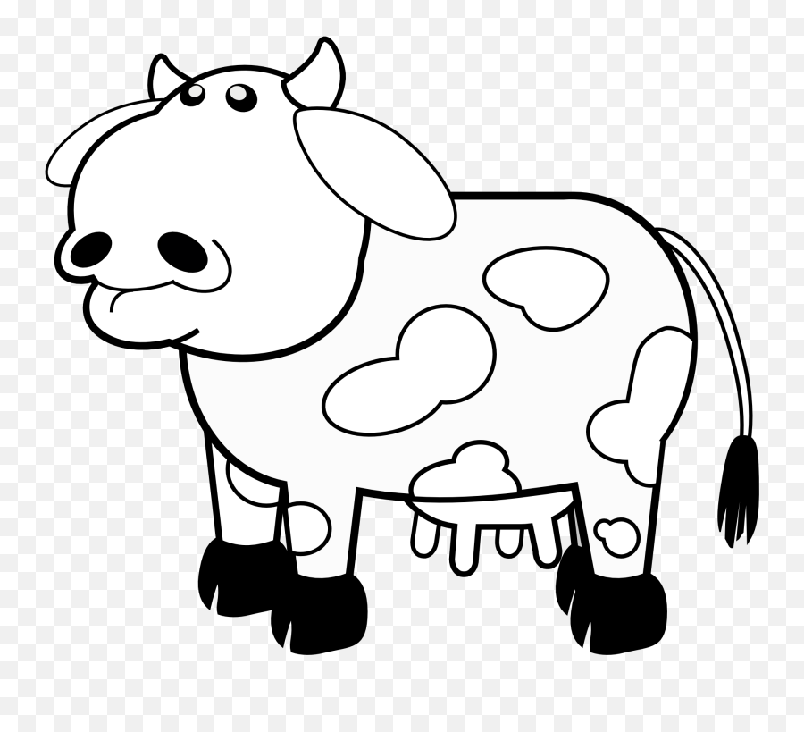 Cow Clipart Black And White - Black And White Images For Coloring Png,Cow Clipart Png