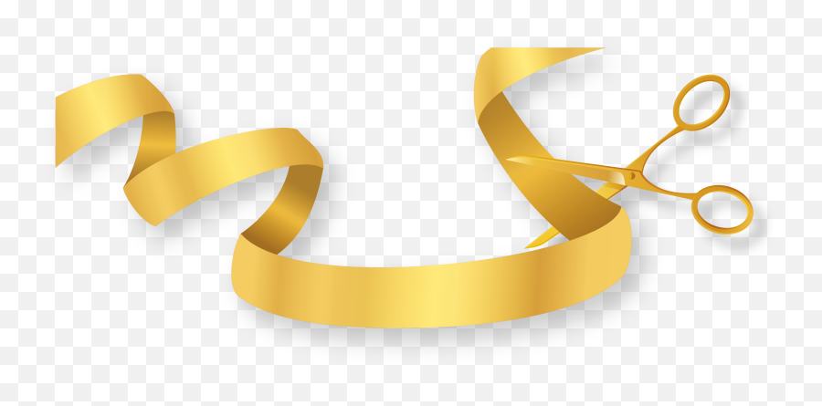 Vector Golden - Ribbon And Scissors Png,Golden Ribbon Png