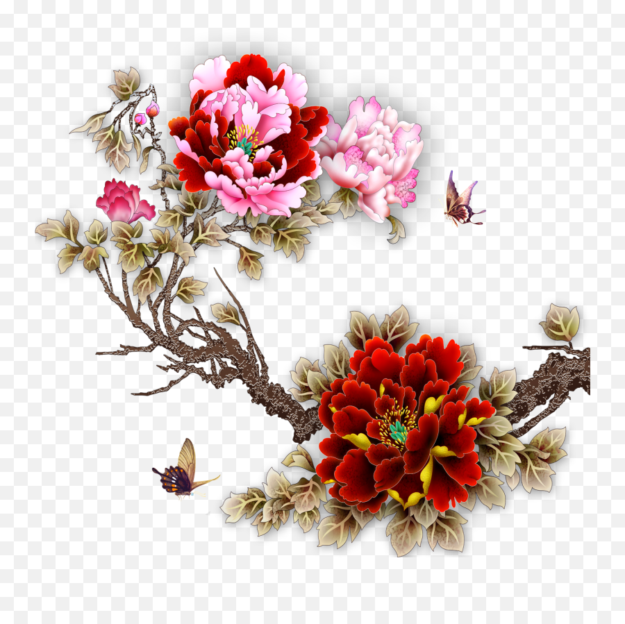Peony Png Download Free Clipart - Tattoo Peony Design Red,Peony Png