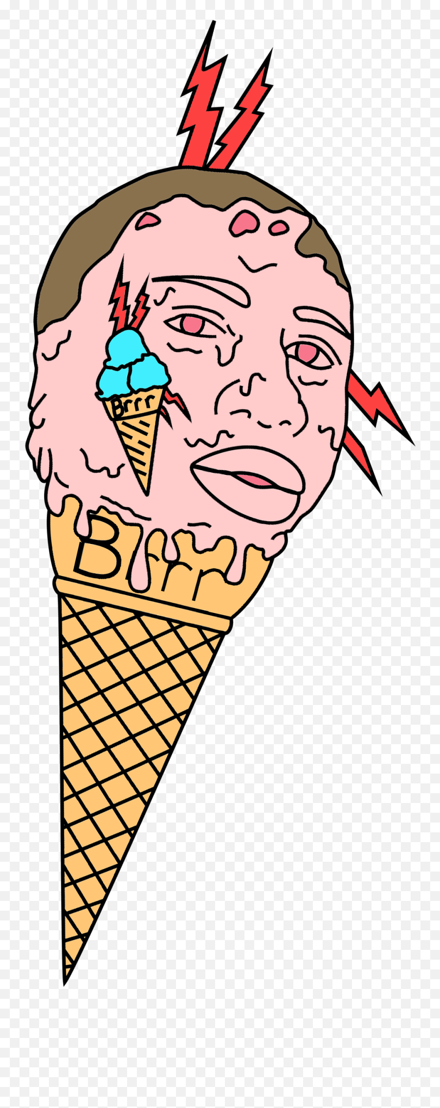 Gucci Mane Ice Cream Cone Tattoo - Gucci Mane Ice Cream Png,Gucci Mane Logo