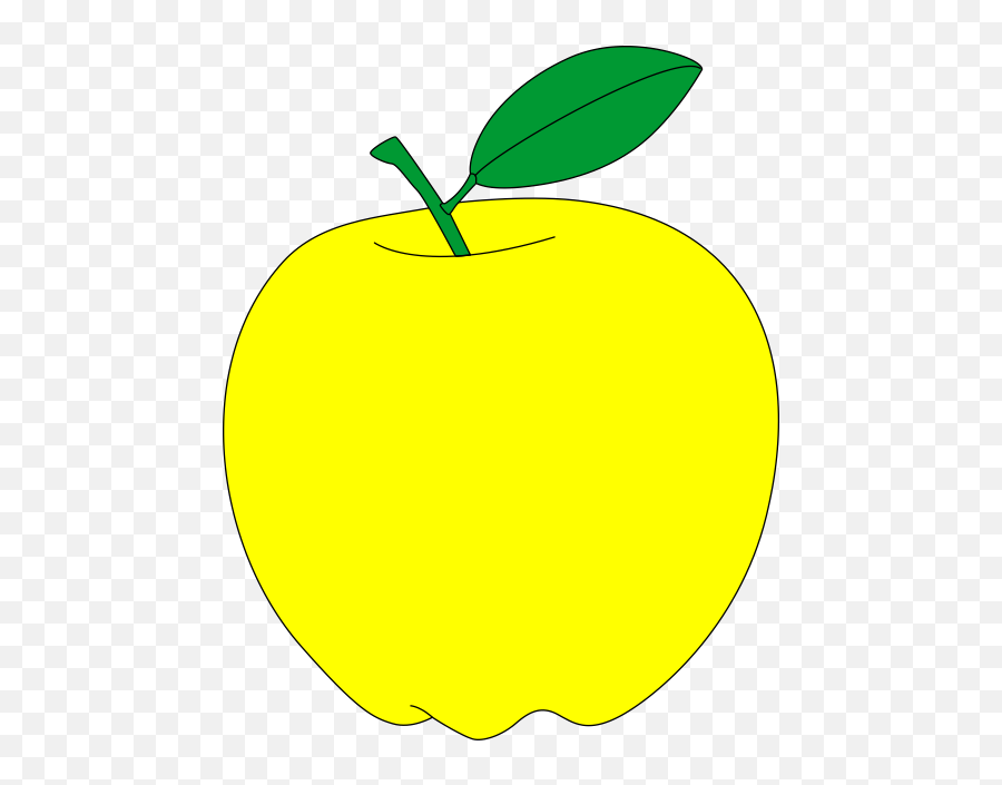 Download Hd Yellow Apple With Green Leaf Free Vector Clipart - Yellow Apple Clip Art Png,Apple Clipart Transparent