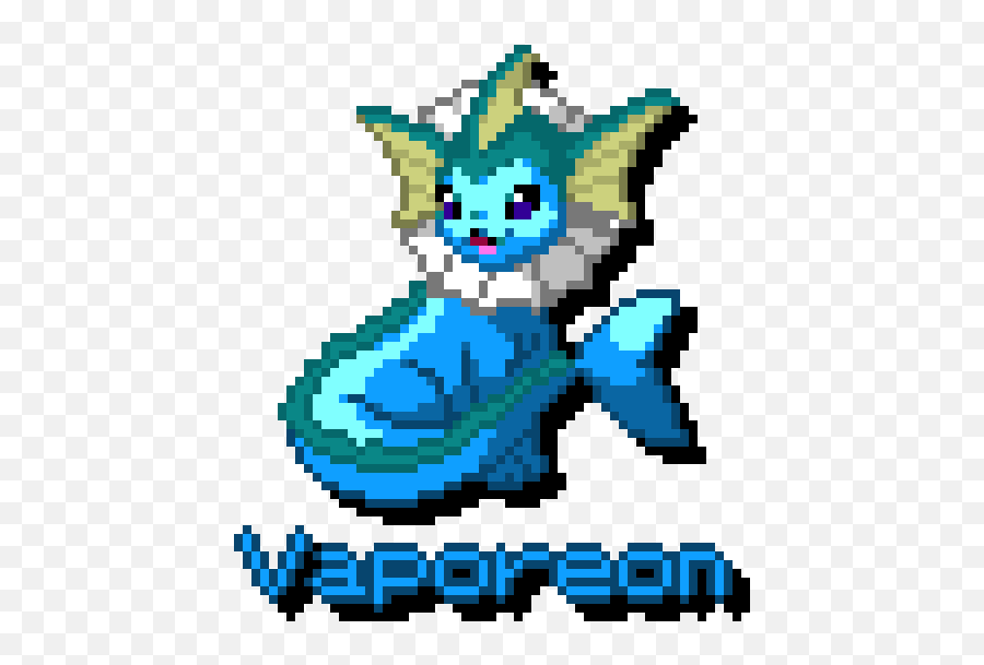 Vaporeon Pixel Art Maker - Pokemon Pixel Transparent Png,Vaporeon Transparent