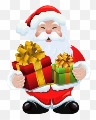 Download Hd Claus With Gifts Png Clipart Image Gallery - Santa Claus With Gifts Png,Christmas Gifts Png