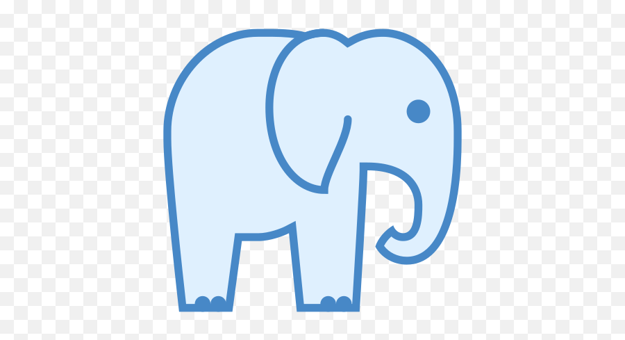 Elephant Icon In Blue Ui Style - Elephant Icon Blue Png,Elephant Icon Vector