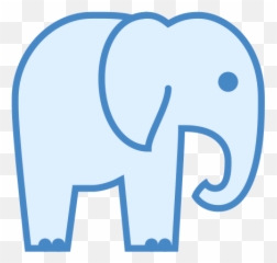Elephant Icon In Blue Ui Style - png