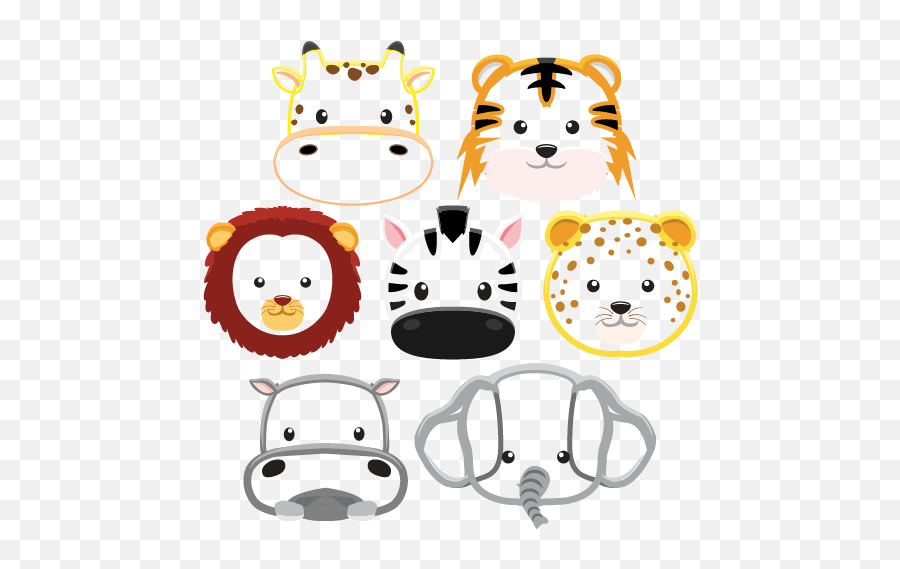 Baby Safari Animals Rainbow Decals - Dot Png,Cute Safari Icon