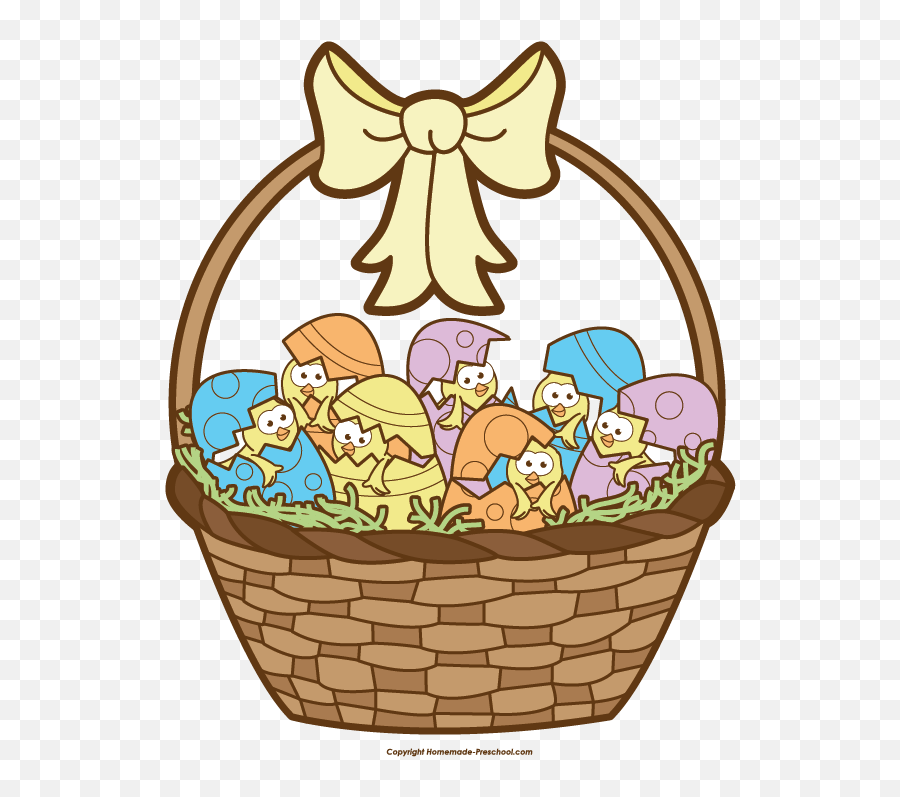 Free Easter Basket Clipart - Easter Basket With Eggs Drawing Png,Easter Basket Transparent