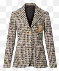 Louis Vuitton Monogram Preppy Tweed Blazer - Women Blazer Jacket png