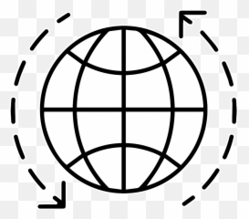 Download Hd Orbit - Globe Global Shipping Icon Wall Vinyl Global And Local Icon Png,Presence Icon