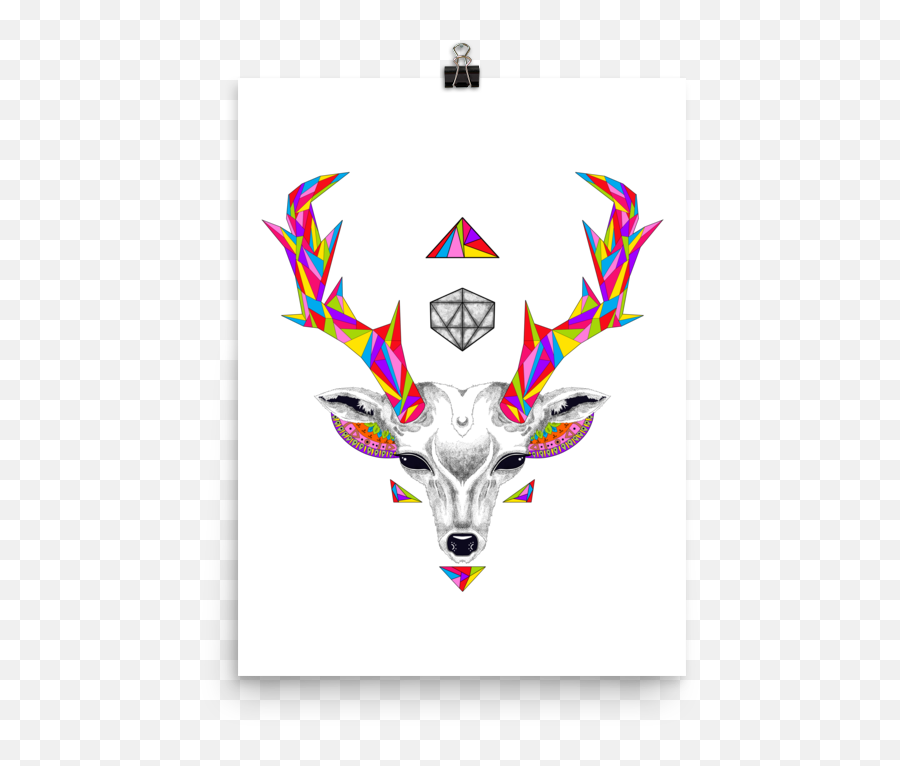 Deer Head D20 Mini Art Print - Emblem Png,D20 Png